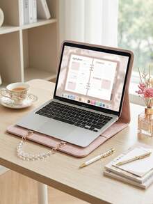 [Delivery Within 2-7 Days In The United States]Cute Laptop Sleeve Bag, 14Inch Laptop Carrying Case Laptop Protective Cover, Laptop Protective Case, Laptop Carrying Case, Laptop Bag Laptop Case, Suitable For School, Office, And Commuting Back To School Stuff Bag For School Work Laptop Bag For Women College Essentials Laptop Sleeve, Purse Essentials Items, Storage Bags, Purse Accsesories, Charger Organizer, Electronics Pouch, Charger Bag, Digital Camera Case, Portable Charger, Side Pocket And Faux Pearl Handle | Fits Air/Pro 13, Pro 14, HP, Fashion Laptop Accessories – Fits Most Up To 14", Travel Essential, Travel Necessities, Stocking Stuffers For Women, Cruise Essential - Xem 2