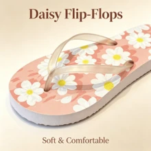 Women's V-Strap Sandals For Spring And Summer, Featuring Bold Pink Graffiti On The Exterior, Paired With Flat, Versatile, Anti-Slip, Ankle-Protecting And Toe-Squeezing Beach Sandals. - 淺粉色 - 查看 6