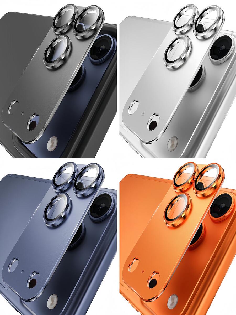 Alloy Solid Color 1pc Camera Lens Protector Made Of Matte Metallic Aluminum Alloy Tempered Glass For IPhone 17 Pro Max/17 Pro, Easy To Apply, Scratch-Resistant, Full Coverage, Compatible With Protective Cases, Unisex, Bubble-Free, High Hardness, Mother's Day Birthday Gift