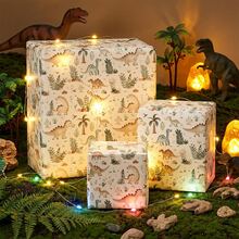 17" X 197" Dinosaur Pattern Gift Wrapping Paper Roll, Colorful Gift Wrapping Paper Suitable For Birthday Party, Holidays And Special Occasions - View 2