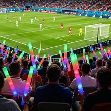 CamelParty 100PCS LED Light Up Foam Sticks Wand Rally Batons DJ Flashing Glow Stick Party Bulk Foam Glow Sticks With Colorful Flashing Glow In Dark Party Supplies, Glow Stick Bulk Party Pack For Wedding,Raves,Concert,Camping,Sporting Events,Pool Party, World Football Tournament - Xem 11