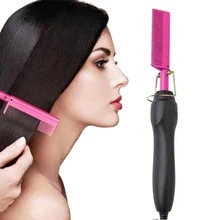 Professional Ceramic Hair Straightener With Multi-Function Copper Straightening Comb - View 4