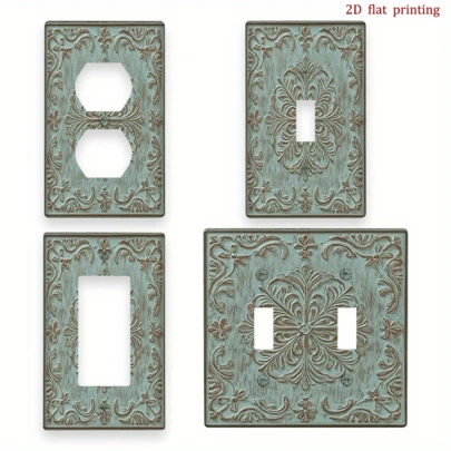 1pc 2D Floral Pattern Decorative Outlet Cover, Unique Light Switch Plate, Economical And Easy To Clean, Suitable For Home And Office Decor, 2D Flat Design