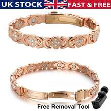 Pure Copper Lucky Clover Bracelet For Women Ladies Gift Ultra Strength - Orange - View 3