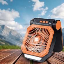 1pc Portable Solar Powered Outdoor Fan, Camping Fan, 3 LED Light Modes, USB Rechargeable, Adjustable Wind Speed And Angle, Equipped With Solar Panel, Timer Fishing Camping Tent Fan Outdoor Tool Accessory - Multicolor - View 7