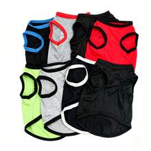 8 Cute Pet Summer Clothes, Breathable And Comfortable Polyester Woven Vest, Letter Print Thin T-Shirt, Suitable For Small And Medium Dogs And Cats - Multicolor - View 2