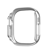 适用于 38/40/41/42/44/45/46/49mm 索尼 11/10/9/8/7/6/5/4/3/2/1 系列手机的保护壳，防震超薄硬质 PC 边框，全包式保护壳（不含屏幕保护膜），配件 - 銀色 - 查看 10