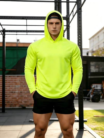 Sudadera con capucha de verano para hombre, top de verano para hombre, camiseta con capucha para hombre, camiseta de secado rápido para hombre, sudadera deportiva y de fitness, adecuada para senderismo, ciclismo, pesca u otras actividades al aire libre, disponible en varios colores.