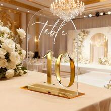 10-Piece Transparent Acrylic Wedding Table Number, Self-Standing Modern Arched Sign For Reception Seating, Anniversaries And Bridal Parties, Elegant Wedding Decoration. - 1-10 - View 4