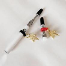2个混色防丢防滑电子烟笔挂件，适用于钢笔和电子烟，绿色叶子挂件，420配件，510电子烟电池挂件 - 彩色 - 查看 3