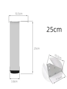 4个黑白家具脚 可调节方形柜脚 铝合金柜脚 浴室柜脚 - 彩色 - 查看 17