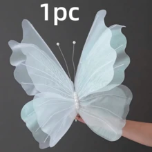 1/5件 50cm 絲綢仿真蝴蝶，3D雙層網翼設計，彩虹歐根紗與珍珠蝴蝶裝飾，適合生日派對裝飾、婚禮裝飾，大尺寸網格仿真蝴蝶，商店櫥窗展示 - 彩色 - 查看 17