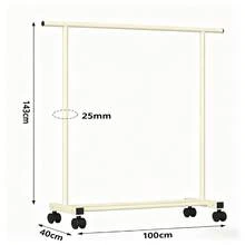 1 Wheeled Clothes Drying Rack, 25mm Thickened Steel Pipe, Extended Crossbar, Stable Load-Bearing Capacity; Designed With Pulleys At The Bottom For Easy Movement; Double-Layer Structure With Large Storage Capacity, Suitable For Various Scenarios Such As Bedrooms And Dormitories, A Universal Clothes Storage Rack And Freestanding Wardrobe - A - View 10