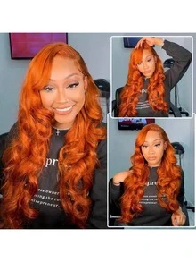 Tóc giả ren phía trước 613, tóc người Brazil, kiểu sóng thân, 13x4, màu vàng bạch kim, tóc pha trộn, đã tỉa sẵn, mật độ 200%, tóc giả ren phía trước HD 613, ren trong suốt có tóc con, dài 26 inch, sợi tổng hợp chịu nhiệt dành cho nữ. - S350 - Xem 7