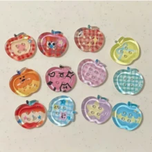 10/15/20/25/32/40/50Pcs Transparent Printed Apple Buttons Accessories Clothing Buttons Hollow Out Clogs Shoe Decor Phone Case Accessories Wholesale, Random Styles - A - View 8