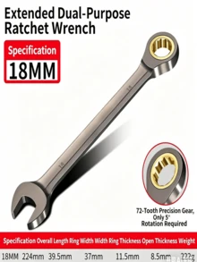 Cờ lê kết hợp có tay quay dài 6/32mm, 72 răng, góc xoay 5°, cờ lê đa năng đầu mở/đầu hộp, thép CR-V. - cờ lê - Xem 8