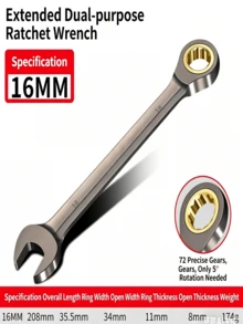 Cờ lê kết hợp có tay quay dài 6/32mm, 72 răng, góc xoay 5°, cờ lê đa năng đầu mở/đầu hộp, thép CR-V. - cờ lê - Xem 32