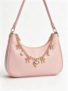 Accesorio de bolso con cadena y lazo en color rosa, negro y blanco. Correa decorativa para extender la longitud de bolsos de mano, carteras, bolsos de hombro. Ideal como regalo para mujer en festivales, graduaciones, día de la madre, cumpleaños y otras ocasiones especiales. - Multicolor - Ver 5