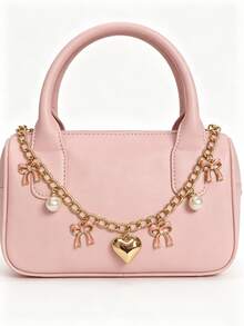 Accesorio de bolso con cadena y lazo en color rosa, negro y blanco. Correa decorativa para extender la longitud de bolsos de mano, carteras, bolsos de hombro. Ideal como regalo para mujer en festivales, graduaciones, día de la madre, cumpleaños y otras ocasiones especiales. - Multicolor - Ver 1
