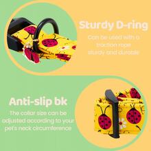 Collar de perro arcoíris Bobo con estampado de mariquita de primavera, collar ajustable para mascotas con colgante y hebilla de plástico de liberación rápida para perros - Amarillo - Ver 4