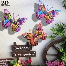 Conjunto de 3 Borboletas Decorativas de Parede em Acrílico 2D - Novos Enfeites para Pendurar, Decoração para Ambientes Internos e Externos, Jardim, Casa de Campo e Sala de Estar - Presente Ideal para Amantes de Insetos e da Natureza - Sem Necessidade de Eletricidade, Fácil Instalação, Autoadesivo - Multicolorido - Ver 8