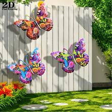 Conjunto de 3 Borboletas Decorativas de Parede em Acrílico 2D - Novos Enfeites para Pendurar, Decoração para Ambientes Internos e Externos, Jardim, Casa de Campo e Sala de Estar - Presente Ideal para Amantes de Insetos e da Natureza - Sem Necessidade de Eletricidade, Fácil Instalação, Autoadesivo - Multicolorido - Ver 9
