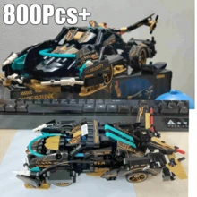 1 Set Limited Edition Supercar Model Kit, Stylish Black & Gold Color, DIY Mechanical Assembly, High-Quality ABS Plastic, Stackable Vehicles, Building Blocks Set, Model Making, Youth Car Toy, 800+ Pieces - Multicolor - View 3
