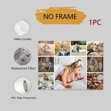 1pc Framed Custom Photo Collage Canvas Poster - Personalized Wall Art For Family, Couples & More - Modern Minimalist Home Decor With Wooden Frame, Vertical/Horizontal Orientation Wall Pictures Home Decor, Valentine Day, Valentine Day Decor Exquisite, High-Quality Custom, Personalized, Unique Ideal Gifts For Her Boyfriend, Girlfriend, Dad, Mom, Family, Friends ,For Family - Multicolor - View 17