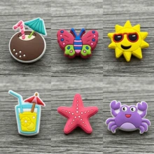 23Pcs Beach Vacation Theme Silicone Shoe Charms For Sandals - Multicolor - View 3