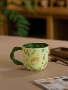 Cốc sứ 350ml họa tiết hoa lá và động vật tự nhiên, cốc uống sáng tại nhà, cốc cappuccino latte, bộ cốc đôi/bạn bè đồng bộ, hộp quà tặng mùa tựu trường. - Nhiều màu - Xem 16