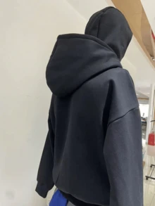 Balaklava, A Must-Have Item For Social Anxiety Sufferers. A Face-Covering Style, Loose Large-Sized And Long Double-Layered Hooded Zipper-Style Pullover Hoodie And Hooded Sweater. Suitable For Men's Autumn/Winter Clothing, Halloween Costumes, Christmas Costumes, Men's Outerwear, Fashionable Style, Men's Hooded Sweater. - 灰色 - 查看 2