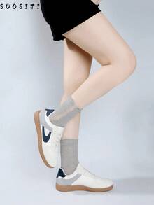 2026 Women's Autumn Casual Flat Soft Bottom Non-Slip Patchwork Outdoor Sports Shoes, Suitable For Spring And Autumn - Blue and White - View 7