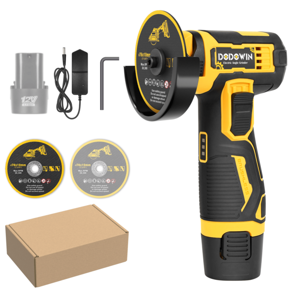 19500RPM Mini Cordless Angle Grinder, Electric Polishing And Grinding Tool, Powered By Lithium Battery With 2 Batteries And Additions. Ideal For Polishing Metal, Suitable For Wood, Metal, Stone, And Concrete Grinding, Precision Polishing