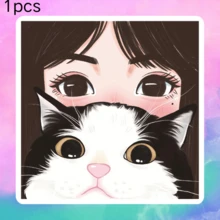 Girl And Cat, Cute And Healing, Suitable For Expressing Love For Cats Vinyl Sticker - Durable Smooth Surface, Self-Adhesive Bumper Sticker, Suitable For Cars, Windows, Laptops, Trucks, Water Bottles - Multi-Purpose Durable Design, Car Sticker - Vinyl - View 9