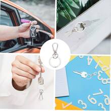 12/16 piezas Ganchos giratorios de aleación con anillos metálicos, adecuados para hacer llaveros creativos DIY, collares para mascotas, cordones, colgantes de bolso (disponibles en 3 colores) - Anillo de hebilla plana de 5,5 g - Ver 5