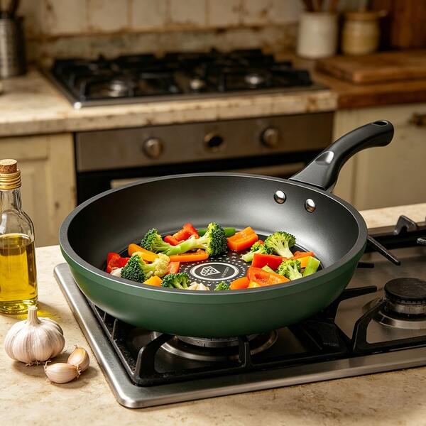 1 pièce Poêle à frire antiadhésive non couverte de 24 cm/9,45 po, ustensile de cuisine multifonctionnel à fond plat et profond, compatible avec les plaques de cuisson à gaz et à induction, sans fumée, convient pour une utilisation domestique en cuisine, pour la cuisson du poisson, cadeau de remise des diplômes, cadeau de enterrement de vie de garçon, cadeau pour demoiselle d'honneur, cadeau pour la fête des pères, décoration d'Halloween, cadeau d'Halloween, cadeau pour la proposition aux demoiselles d'honneur