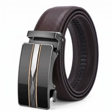 Thắt lưng da cao cấp dành cho nam, khóa hợp kim tự động, kiểu dáng thanh lịch, phù hợp với quần jeans và trang phục thường ngày. - Ru-băng hai màu - Xem 18