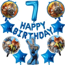 1/23pcs Rabbit Shaped Foil Balloons, 1-9 Blue Number Foil Balloons, Happy Birthday Letter Banners, Birthday Party Decoration Balloon Set - Multicolor - View 18