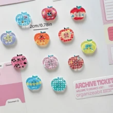10/15/20/25/32/40/50Pcs Transparent Printed Apple Buttons Accessories Clothing Buttons Hollow Out Clogs Shoe Decor Phone Case Accessories Wholesale, Random Styles - A - View 6