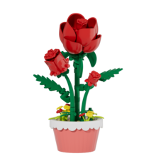 Micro Granule Potted Building Block Immortal Flower, Immortal Flower Building Block Potted Set, Cute Home Decor, Desktop Decor, Multifunctional And Original Gift Idea, Artificial Potted Decor, Holiday Gift, Birthday Gift, Christmas Gift, New Year Gift, Party Decoration - Multicolor - View 10