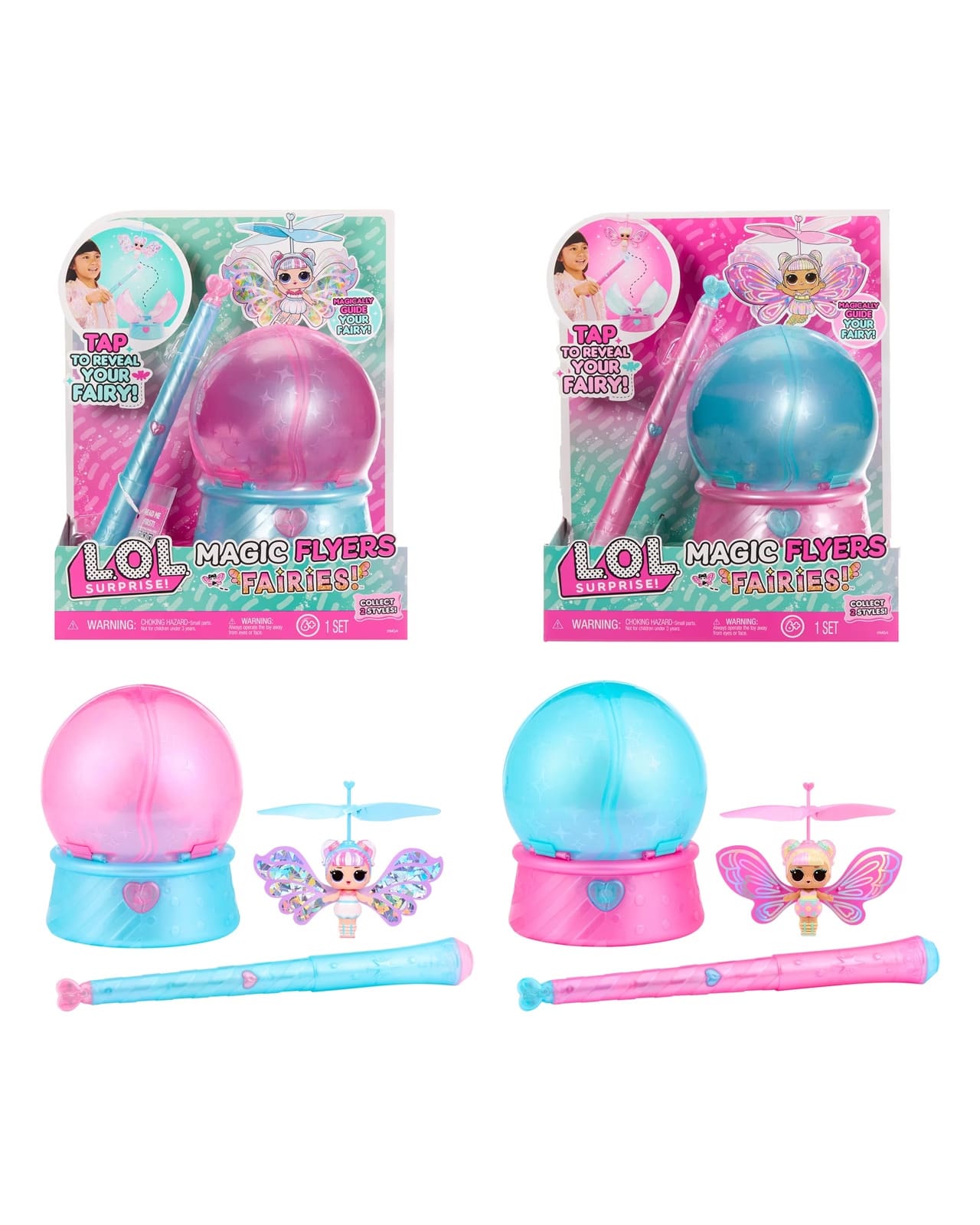 MGA Entertainment L.O.L.SURPRISE! Đồ chơi bay tương tác dành cho trẻ em - Điều khiển nàng tiên của bạn một cách kỳ diệu, chạm để hé lộ, sưu tập 2 kiểu dáng (1 bộ)