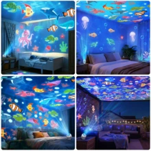 1pc LED Ocean Projection Light, 360 ° Rotating Dynamic Night Light, USB Powered Ambient Light, Suitable For Bedroom Headboard Decoration, Whale Projection Photography Background, Bedroom, Game Room And Living Room Decoration Lighting - USB - View 9