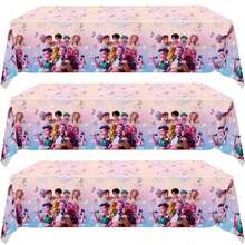 1 pieza Mantel con tema de grupo de chicas, decoración de fiesta de cumpleaños, mantel desechable de PE, adecuado para decoración de fiesta de fans de K-Pop (entrega aleatoria) - Multicolor - Ver 1