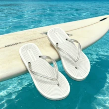 Cute Floral Print Flip Flops For Women, Comfortable Non-Slip Thong Sandals, Lightweight Summer Beach Shoes With Cushioned Sole For Pool, Shower, Travel, Casual Wear - trắng - Xem 3
