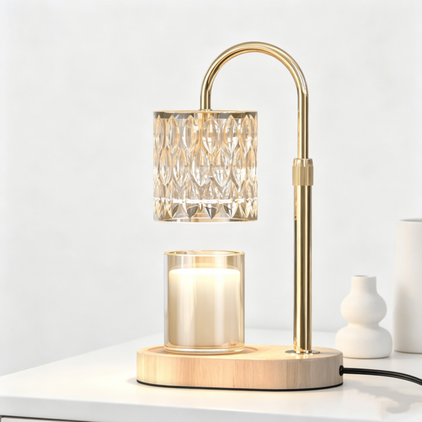 Candle Warmer Lamp, Glass Candle Heater Lamp, 4-Level Dimmer, Timer