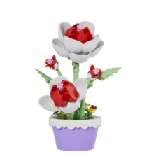 Micro Granule Potted Building Block Immortal Flower, Immortal Flower Building Block Potted Set, Cute Home Decor, Desktop Decor, Multifunctional And Original Gift Idea, Artificial Potted Decor, Holiday Gift, Birthday Gift, Christmas Gift, New Year Gift, Party Decoration - Multicolor - View 18