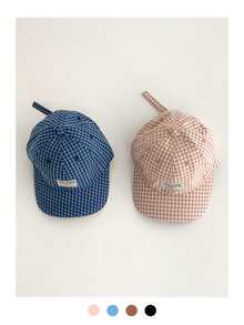 软顶复古格子报童帽，薄款宽檐遮阳帽，街头风泡泡格子超大檐棒球帽，方格棒球帽，美式英式学院风大头围防晒运动报童帽，夏季沙滩 - 泡泡格紋 - 查看 4