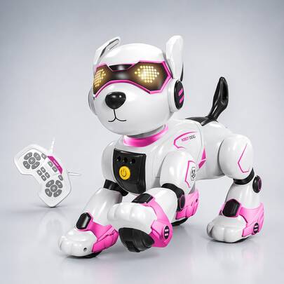 Interaktiver Roboterhund für Kinder mit Fernbedienung – Spielzeughund mit Sprach-, Berührungs- und Gestensteuerung, programmierbar, mit Tierstimmen, Musik- und Tanzfunktion, elektronisches Haustier für Jungen und Mädchen