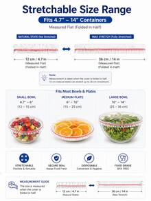 500pcs Elastic Food Covers, Stretch Wrap For Kitchen, Leftovers And Picnic - View 4