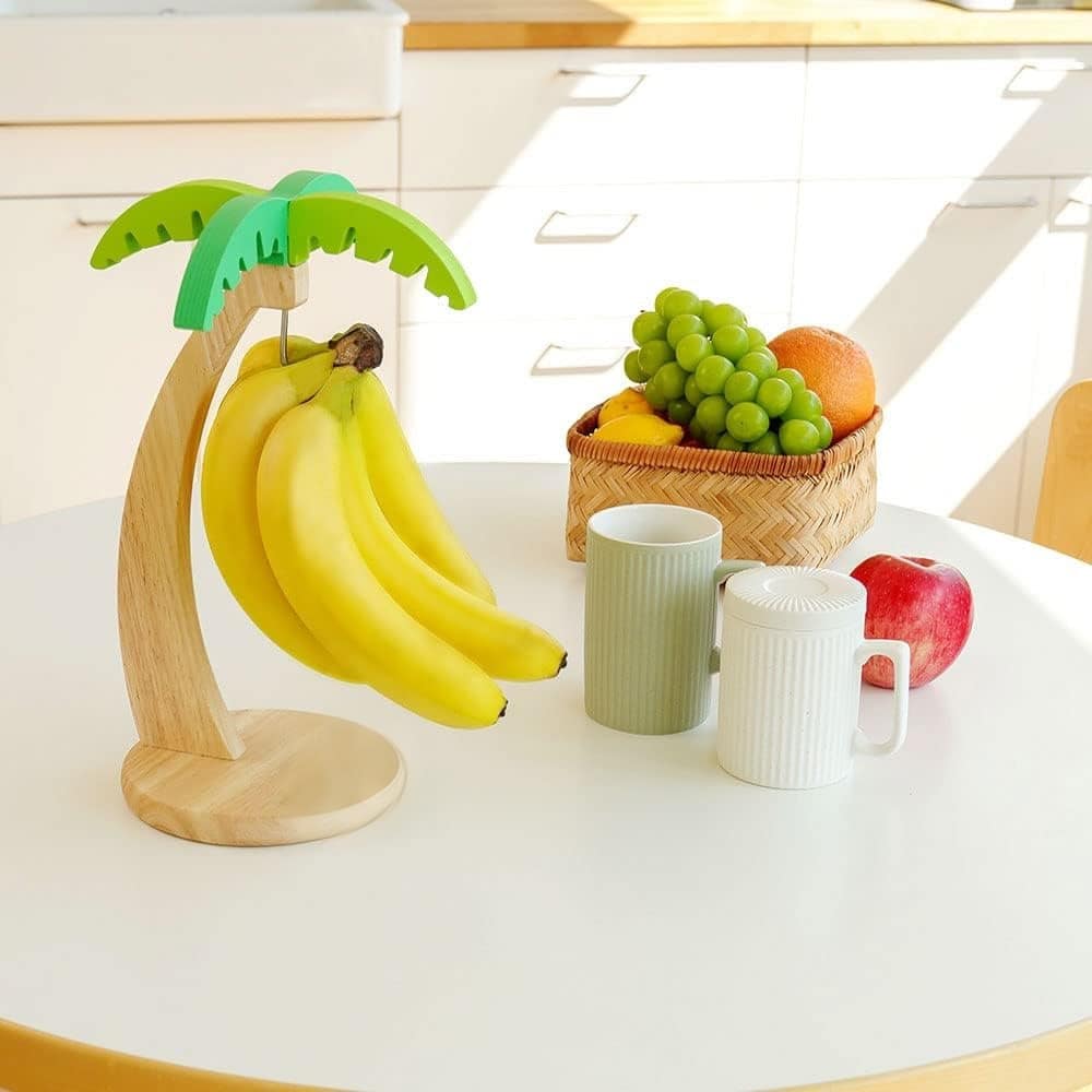 1pc Wooden Banana Holder, Home Storage Rack, Living Room Fruit Organizer